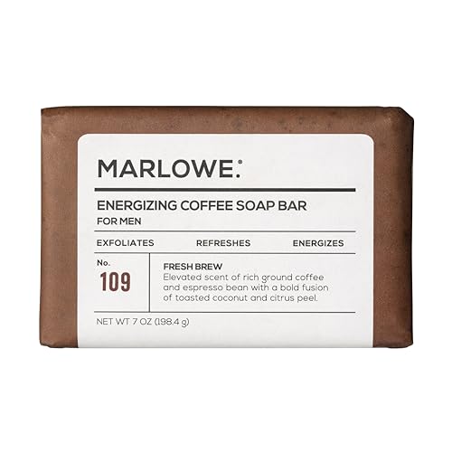 MARLOWE. No. 109 Coffee Bar Soap - Energizing Exfoliation, Caffeine & Cocoa Butter - 7 oz