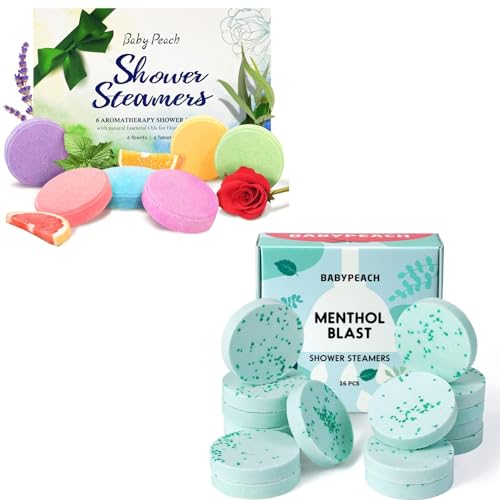 Aromatherapy Shower Steamer Gift Set - Stress Relief with Eucalyptus & Menthol - 16 & 6 Pack