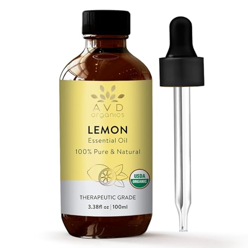 AVD Organics Lemon Essential Oil - 100% Pure, Therapeutic Grade for Aromatherapy - 3.38 fl. oz