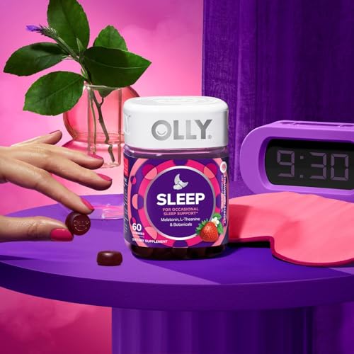 OLLY Sleep Supplement - 3mg Melatonin & Botanicals for Restful Sleep, Strawberry Flavor - 60 Count