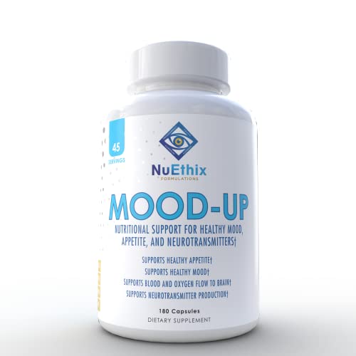 NuEthix Mood-Up Dietary Supplement - Stress Relief & Natural Energy Support - 180 Capsules