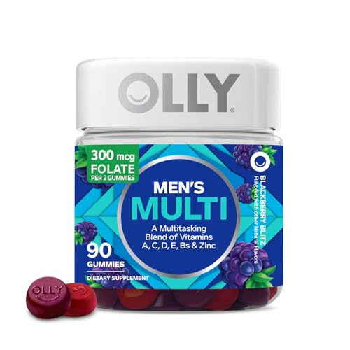 OLLY Men's Multivitamin Gummies - Supports Immune Health, Blackberry Flavor - 90 Count