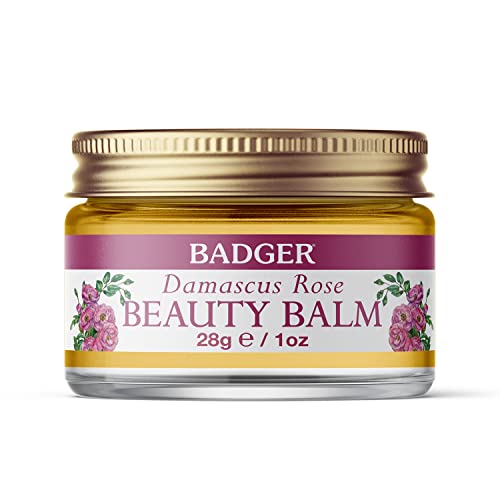 Badger Rose Beauty Balm - Nourishing Moisturizer, USDA Certified Organic, 28g