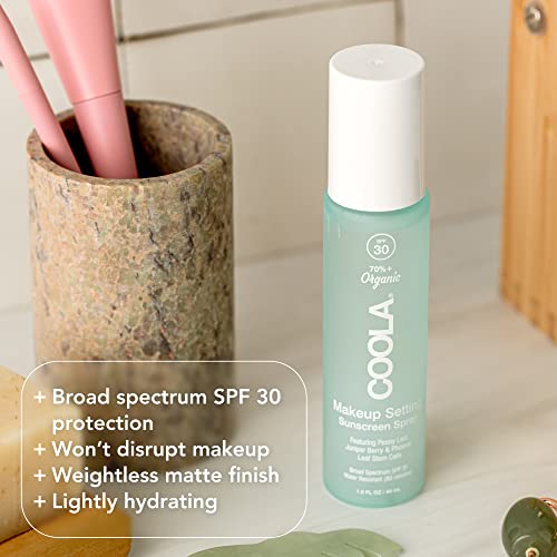 COOLA Organic Makeup Setting Spray - Hydrating SPF 30 Protection, Cucumber & Aloe Vera - 1.5 Fl Oz