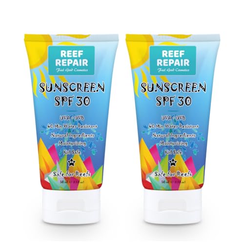 Reef Repair Sunscreen SPF 30 - Water Resistant, Moisturizing, Coral Safe - 2 Travel Size Packs