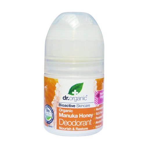 Dr Organic Manuka Honey Deodorant - Gentle on Sensitive Skin, 100% Pure Honey - 2 x 50ml