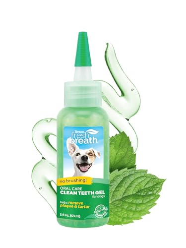 TropiClean Dog Dental Care Gel - Freshens Breath, Removes Plaque, Naturally Derived - 2 oz