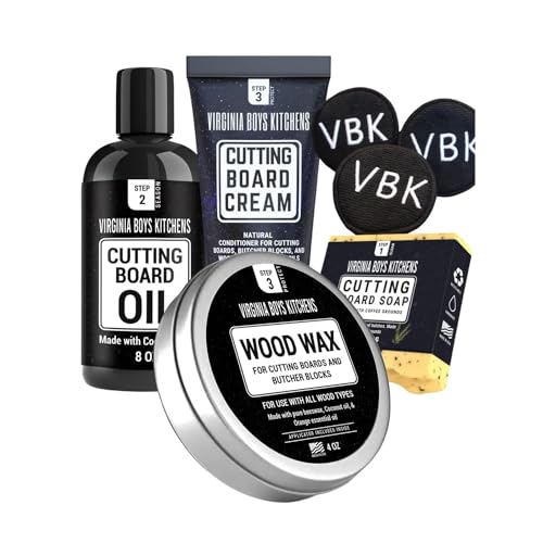 Natural Wood Wax + 4PC Care Kit - Food Safe Ingredients, Fresh Orange Scent - Includes Oil & Cream