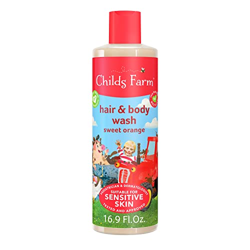 Childs Farm Kids Shampoo & Body Wash - Moisturizes Sensitive Skin, Organic Sweet Orange - 16.9oz