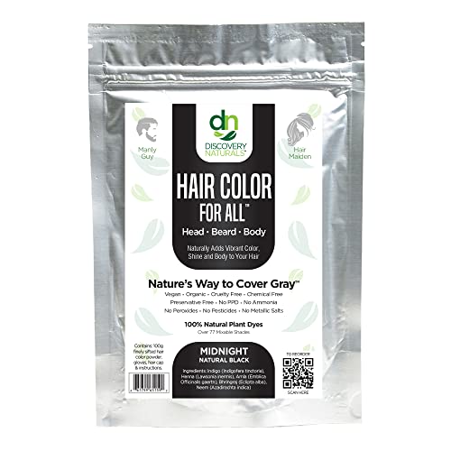 Discovery Naturals Hair Dye - 100% Natural Indigo, Vegan & Chemical-Free, 100g Kit