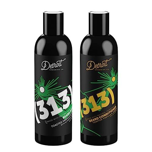 Detroit Grooming Co. Men's Grooming Set - Softens & Strengthens Beard, Infused w/Argan Oil - 8oz