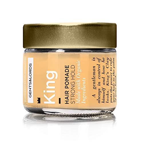 Gents & Lords King Hair Pomade - Strong Hold, Organic Ingredients, 2 Oz, Cruelty Free