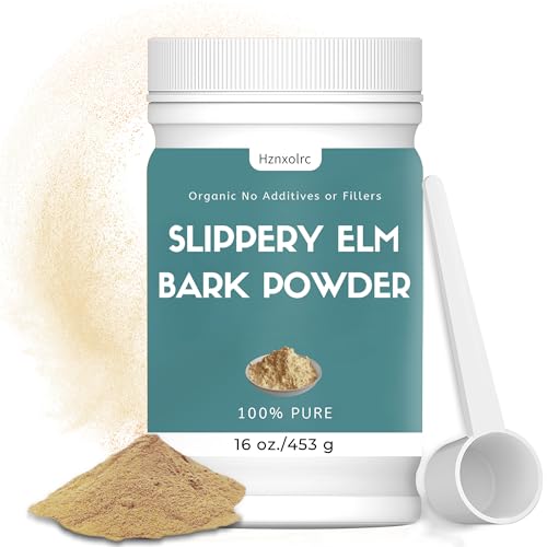 Hznxolrc Organic Slippery Elm Powder - Nutrient-Rich Dietary Fiber, Vegan & Food-Grade - 16oz