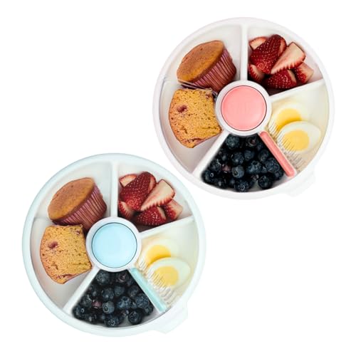 GoBe Kids Snack Spinner - 5 Compartment Reusable Container, BPA & PVC Free, Dishwasher Safe