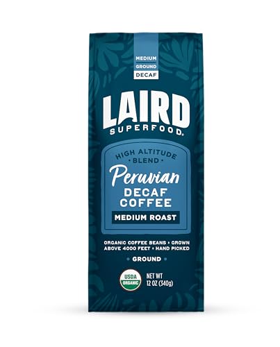 Laird Superfood Decaf Coffee - Rich Flavor, Swiss Water Processed, Gluten-Free - 12oz