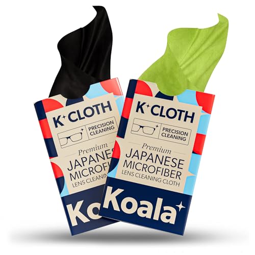 Koala Microfiber Cloth - Superior Lens Cleaning, Lint-Free Japanese Fabric - Pack of 2