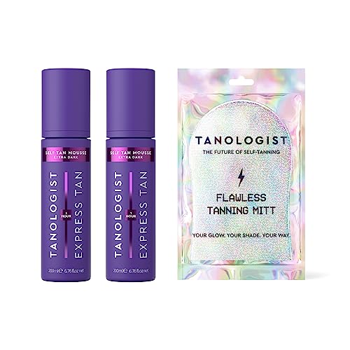 Tanologist Extra Dark Mousse Bundle - Hydrating, Flawless Finish, Dermatologist Approved - 2 Bottles