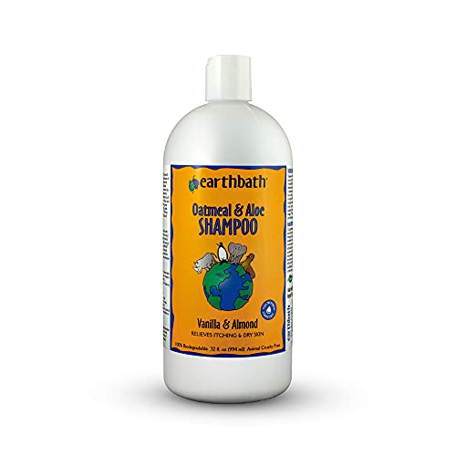 earthbath Oatmeal & Aloe Pet Shampoo - Soothes Itchy Skin, Vanilla & Almond Scent - 32 Fl. Oz