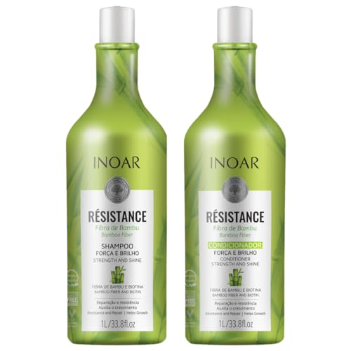 INOAR Hair Care Set - Strengthens & Shines Hair, Biotin & Bamboo Formula - 33.1 oz Duo