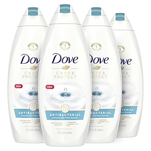 Dove Body Wash - Antibacterial Protection, Moisture Renew Blend, 22 Fl Oz - Pack of 4