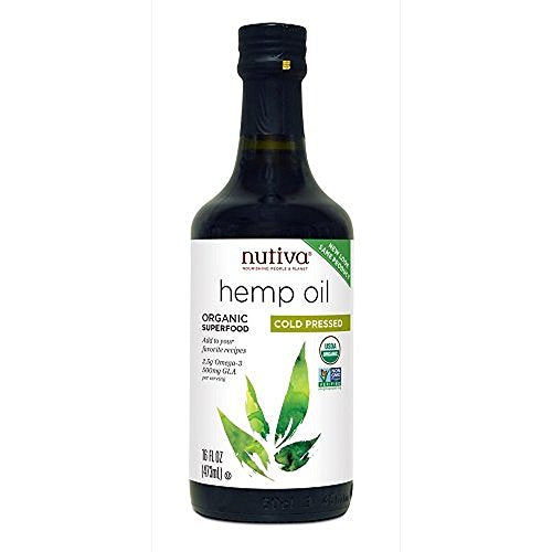 Nutiva Organic Hemp Oil - Rich in Omega 3 & Antioxidants, Non-GMO, 16oz (Pack of 2)