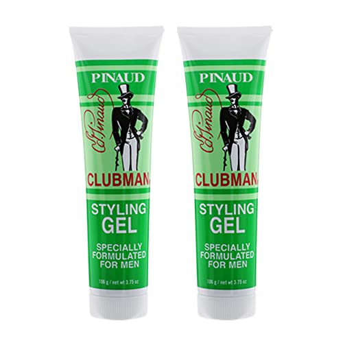 Clubman Hair Gel - Non-Greasy Hold, Conditions Hair, Alcohol-Free - 2 Pack, 3.75oz Each