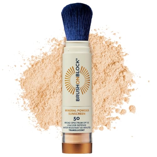 Brush On Block SPF 50 Mineral Powder Sunscreen - Broad Spectrum, Reef Friendly, Translucent - 0.35oz