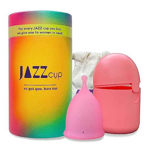 JAZZ Cup Menstrual Cup - 12-Hour Protection, Medical-Grade Silicone, Reusable - Large with Pouch