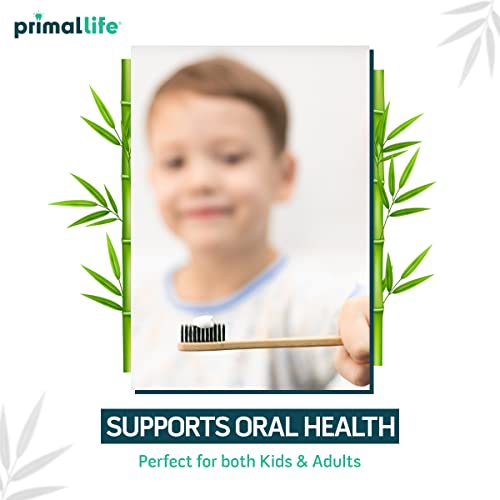 Primal Life Organics Charcoal Toothbrush - Soft Charcoal Bristles, BPA-Free, Biodegradable - 1-Pack