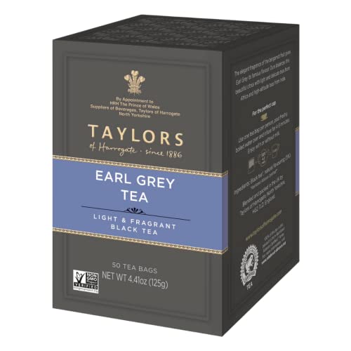 Taylors of Harrogate Earl Grey Tea - Full-Bodied Flavor, Carbon Neutral Certified - 50 Bags