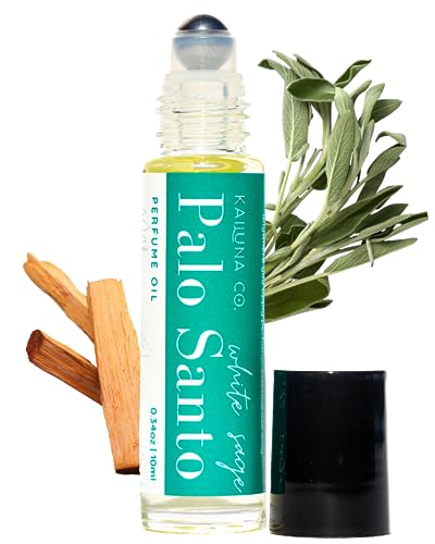 Palo Santo White Sage Roll-On Perfume Oil - Natural Aromatherapy, Organic Jojoba - 10ml