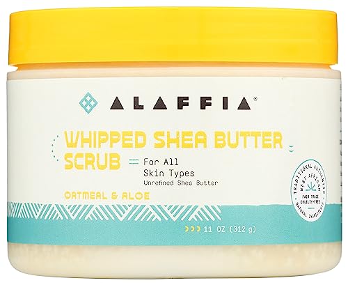 Alaffia Body Scrub - Nourishing Oatmeal & Aloe, Certified Organic - 11oz