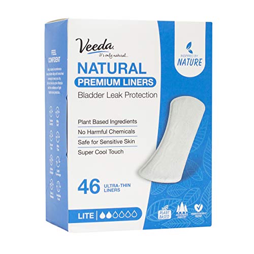 Veeda Feminine Care Set - Breathable, Hypoallergenic, Chlorine-Free Daily Liners - 46 Count