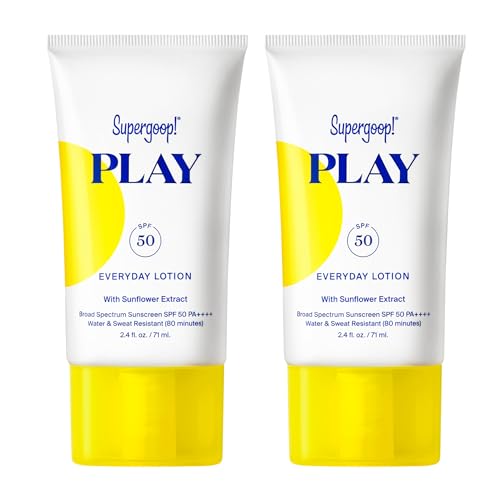 Supergoop! PLAY Everyday Lotion SPF 50 - Broad Spectrum, Fast Absorbing - 2 Pack, 2.4 fl oz