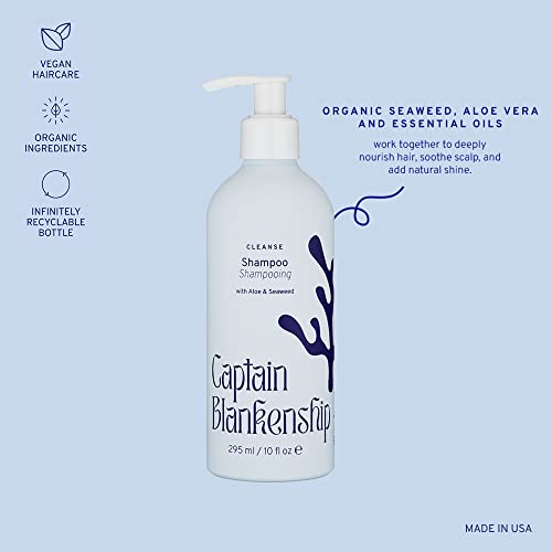 Captain Blankenship Cleanse Shampoo - Nourishing Shine, Vegan Formula, Fresh Citrus - 10 Fl Oz