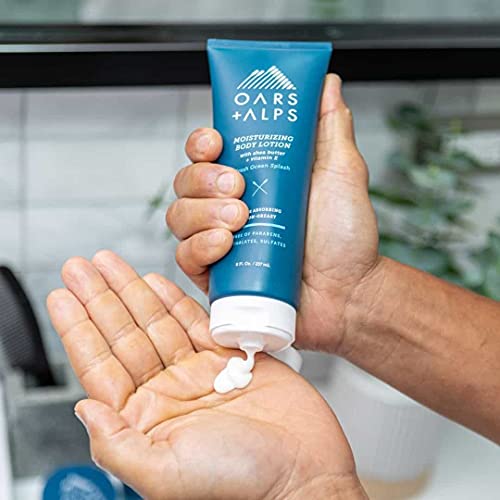 Oars + Alps Body Lotion - Deep Hydration with Vitamin E & Shea Butter, Fresh Ocean Splash - 8 Oz