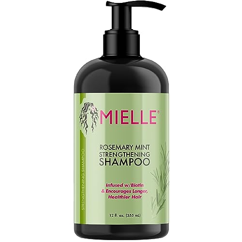 Mielle Organics Rosemary Mint Shampoo - Strengthens Hair, Infused with Biotin - 12oz