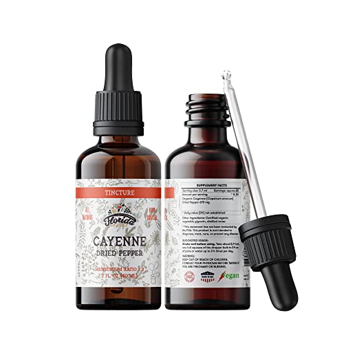 FLORIDA HERBS Cayenne Tincture - Organic Non-GMO, Hormone-Free Formula - 2 oz