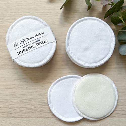 Marley's Monsters Reusable Nursing Pads - Soft & Absorbent, Washable - 6 Pairs, Made in USA