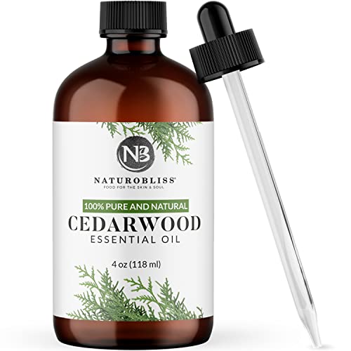 NaturoBliss Cedarwood Essential Oil - 100% Pure, Therapeutic Grade, Glass Dropper - 4 fl. oz