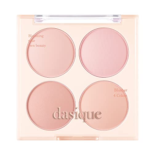 Dasique Blush Palette - 4 Blendable Shades, Vegan, Smooth Application - 0.35oz