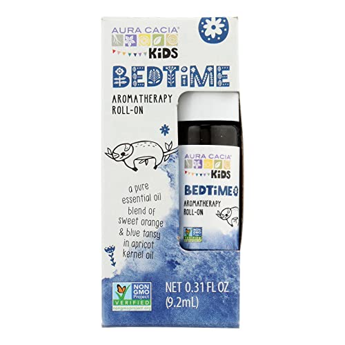 AURA CACIA Kids Bedtime Aromatherapy Roll-On - Promotes Relaxation, Certified Organic - 0.31oz