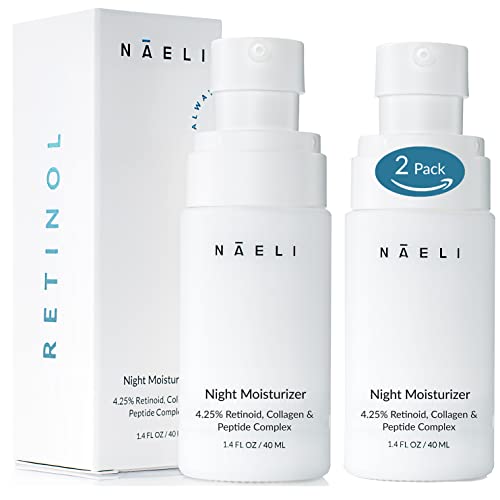 Naeli Retinoid Night Cream - 4.25% Retinol, Collagen & Peptides for Youthful Skin - 1.4oz