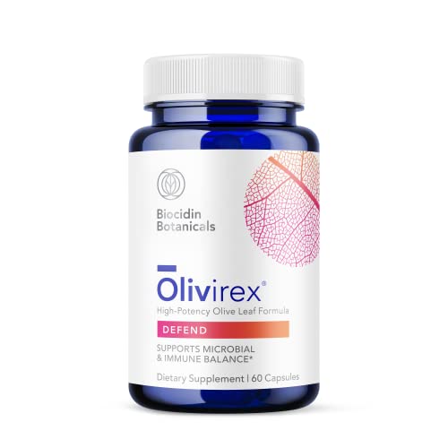 Biocidin Olivirex Olive Leaf Extract Capsules - Immune & Microbial Support, Vegan - 60 Count