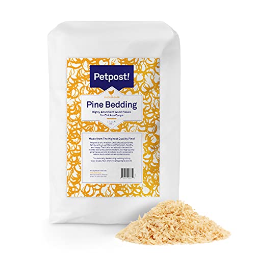 Petpost Pine Bedding for Chicken Coops - Soft, Absorbent, Low Dust - 2.3 cu.ft. Expands to 6 cu.ft.