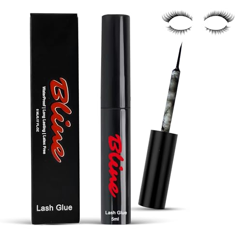 Bline False Eyelash Adhesive - Waterproof, Latex-Free, Hypoallergenic, Black - 5ml