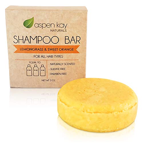 Aspen Kay Naturals Shampoo Bar - Nourishing, Organic Ingredients, Lemongrass & Sweet Orange - 3oz