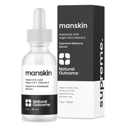 Natural Outcome Men's Grooming Set - Hydrating Anti-Aging Serum with Argan Oil & Vitamin E - 1oz