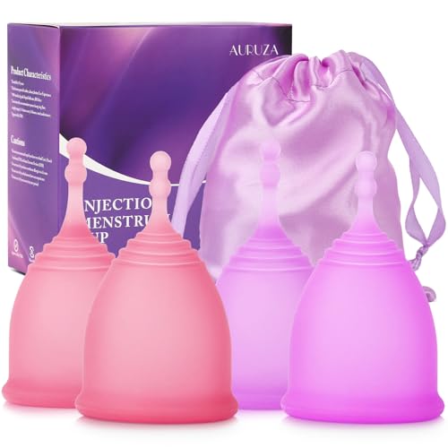 Menstrual Cup Set - Soft Silicone, Leak-Proof Comfort, Non-Toxic & Hypoallergenic - 4 Pack