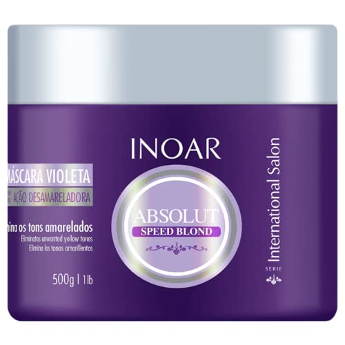 INOAR Absolut Speed Blonde Mask - Neutralizes Brassiness, Hydrating Hair Treatment - 16oz